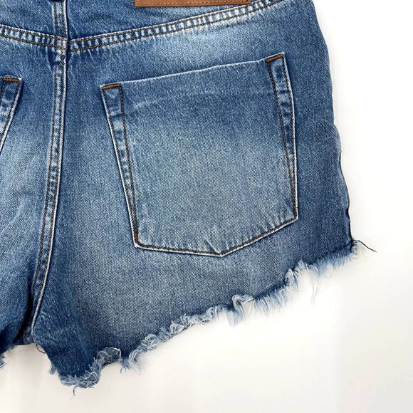 One Teaspoon Outlaws Shorts Size 26‎ Cutoff 100% Cotton Denim Light Blue Wash - Picture 11 of 15